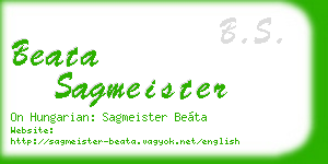 beata sagmeister business card